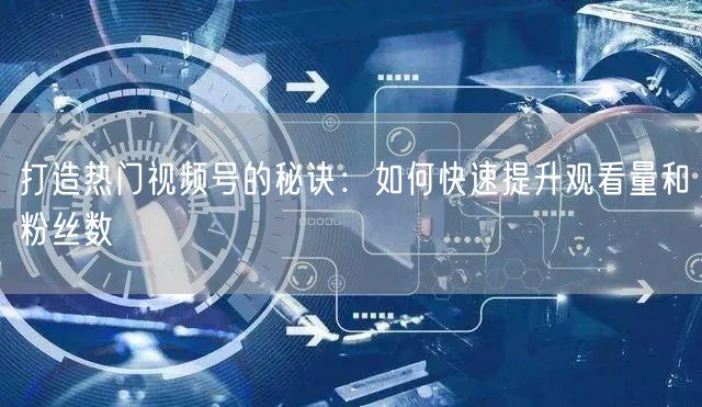 打造热门视频号的秘诀：如何快速提升观看量