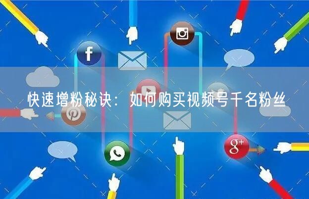 快速增粉秘诀：如何购买视频号千名粉丝