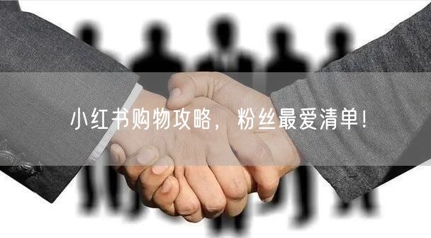 小红书购物攻略，粉丝最爱清单！