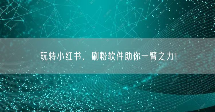 玩转小红书，刷粉软件助你一臂之力！