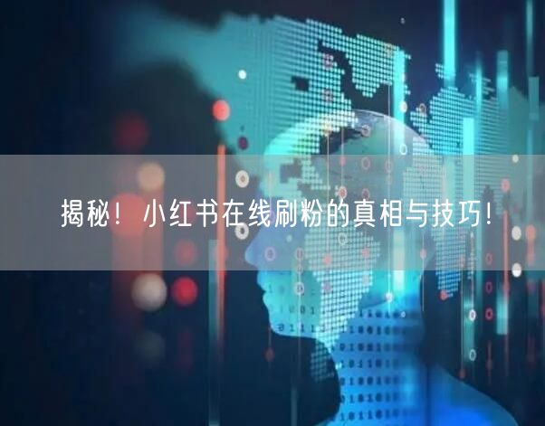 揭秘！小红书在线刷粉的真相与技巧！